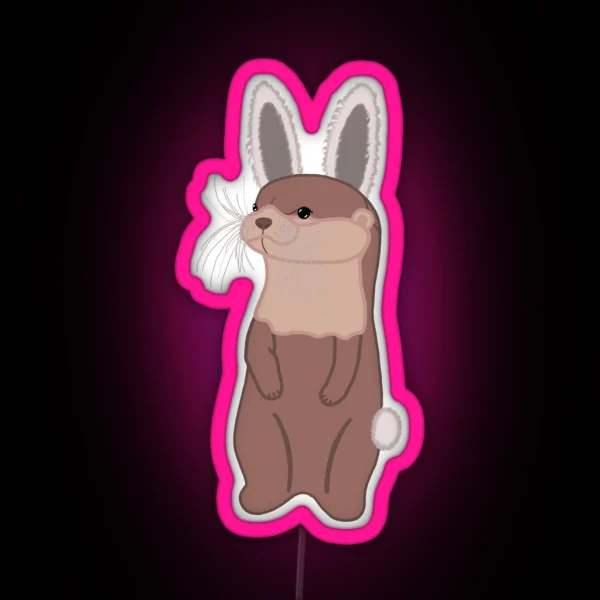 Otterly Adorable Bunny RGB Neon Sign
