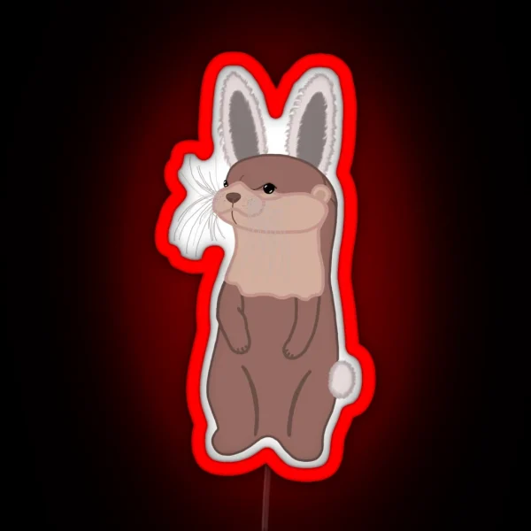 Otterly Adorable Bunny RGB Neon Sign