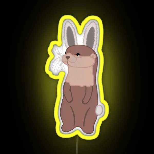 Otterly Adorable Bunny RGB Neon Sign