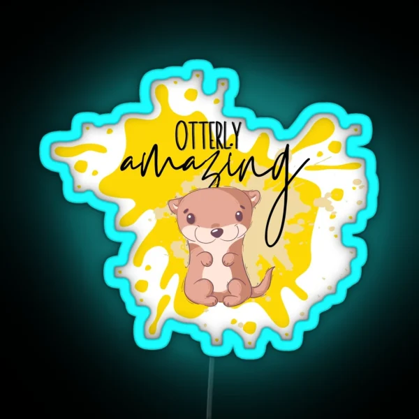 Otterly Amazing Cute Otter RGB Neon Sign