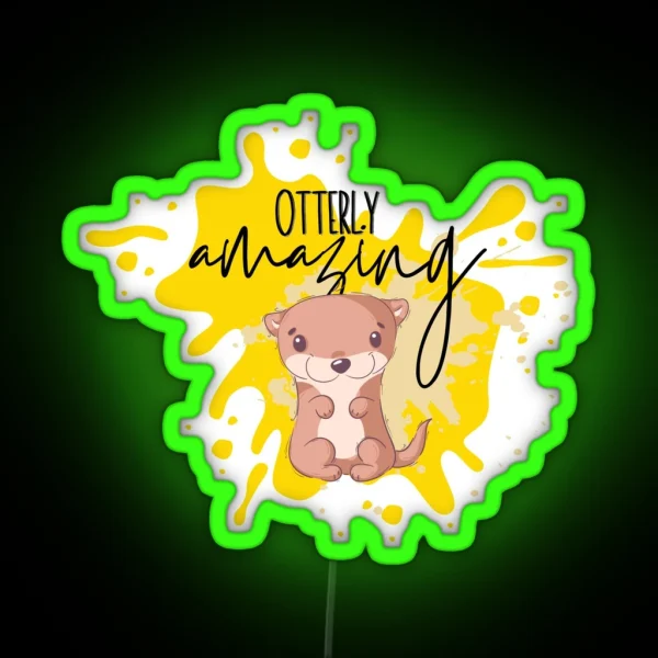 Otterly Amazing Cute Otter RGB Neon Sign