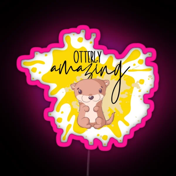 Otterly Amazing Cute Otter RGB Neon Sign