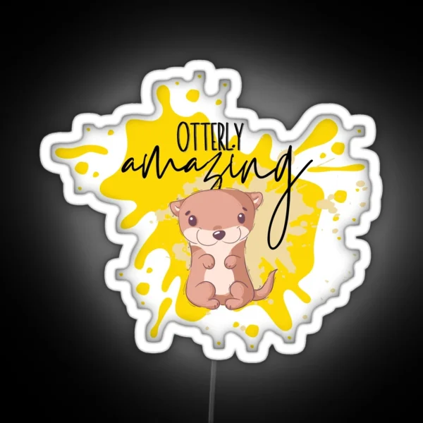 Otterly Amazing Cute Otter RGB Neon Sign