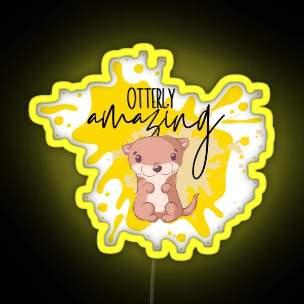 Otterly Amazing Cute Otter RGB Neon Sign