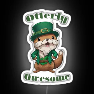 Otterly Awesome St Patricks Day Otter RGB Neon Sign