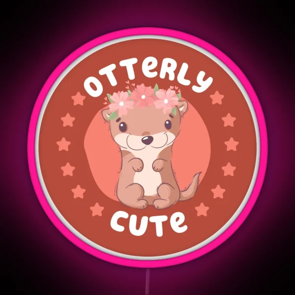 Otterly Cute Otter Pun RGB Neon Sign