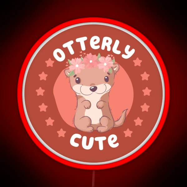 Otterly Cute Otter Pun RGB Neon Sign