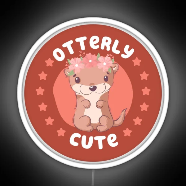 Otterly Cute Otter Pun RGB Neon Sign