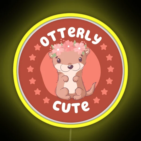 Otterly Cute Otter Pun RGB Neon Sign