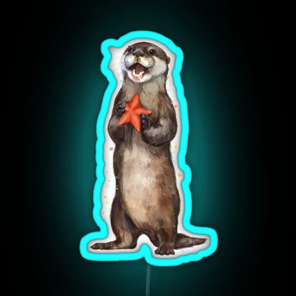 Otterly Delighted Otter RGB Neon Sign