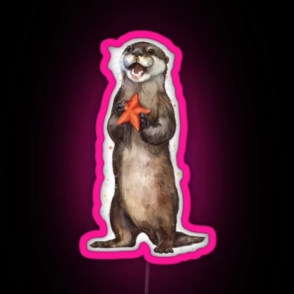 Otterly Delighted Otter RGB Neon Sign