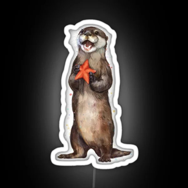 Otterly Delighted Otter RGB Neon Sign