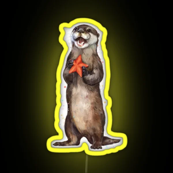 Otterly Delighted Otter RGB Neon Sign