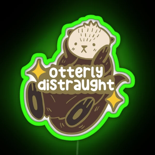 Otterly Distraught Otter Pun RGB Neon Sign