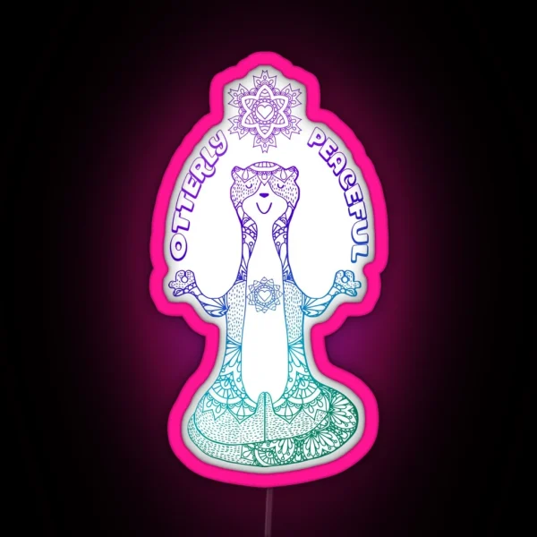Otterly Peaceful Zen Yoga Otter Meditating RGB Neon Sign