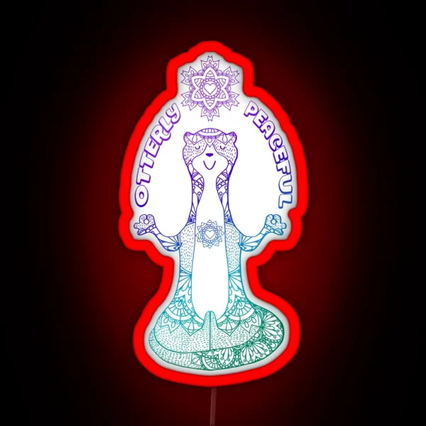 Otterly Peaceful Zen Yoga Otter Meditating RGB Neon Sign