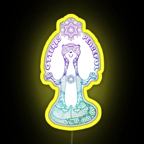 Otterly Peaceful Zen Yoga Otter Meditating RGB Neon Sign