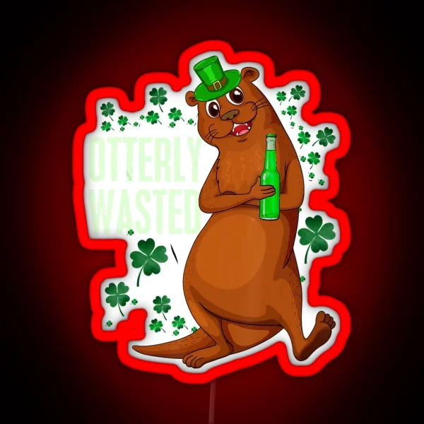 Otterly Wasted Otter St Patrick S Day RGB Neon Sign