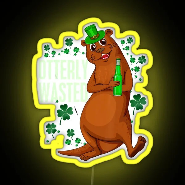 Otterly Wasted Otter St Patrick S Day RGB Neon Sign