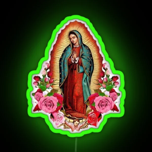 Our Lady Of Guadalupe Mexican Virgin Mary Mexico RGB Neon Sign