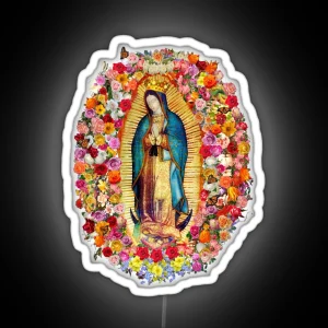 Our Lady Of Guadalupe Mexican Virgin Mary Saint Mexico Catholic Mask RGB Neon Sign