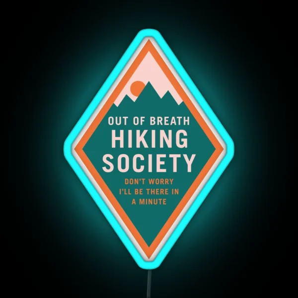 Out Of Breath Hiking Society Scout Diamond Patch RGB Neon Sign