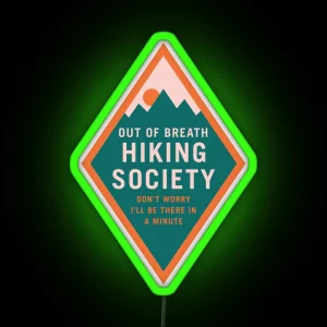 Out Of Breath Hiking Society Scout Diamond Patch RGB Neon Sign