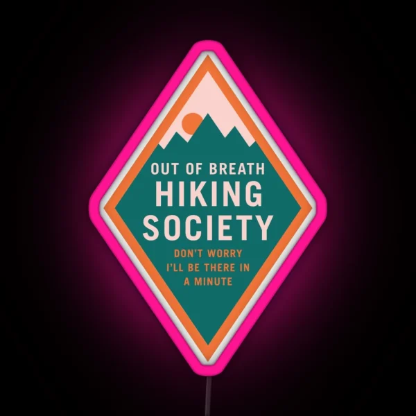 Out Of Breath Hiking Society Scout Diamond Patch RGB Neon Sign