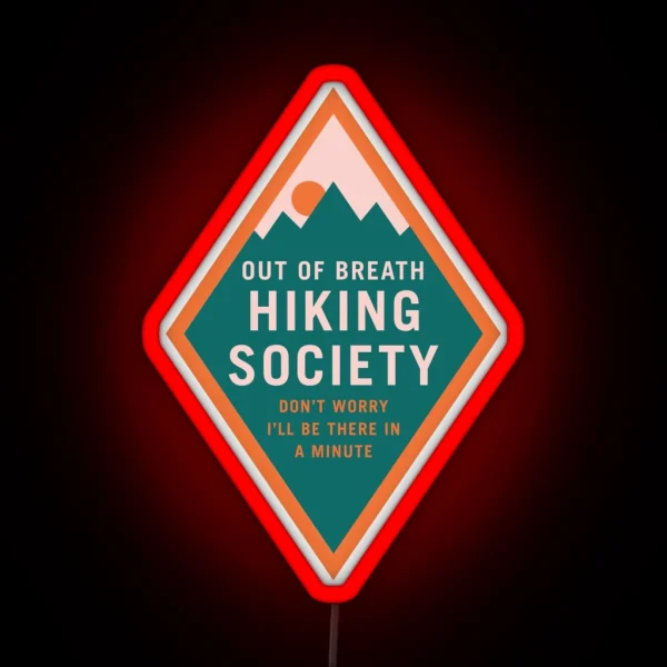 Out Of Breath Hiking Society Scout Diamond Patch RGB Neon Sign