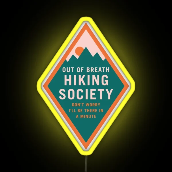 Out Of Breath Hiking Society Scout Diamond Patch RGB Neon Sign