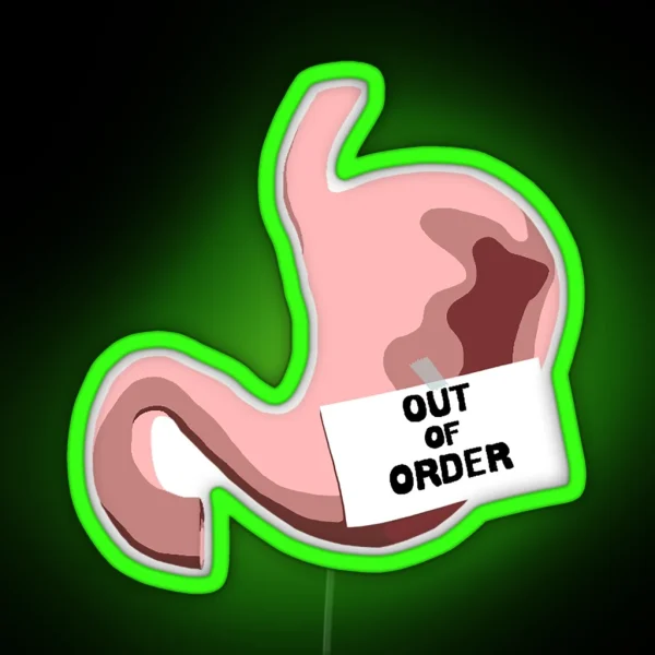 Out Of Order Stomach RGB Neon Sign