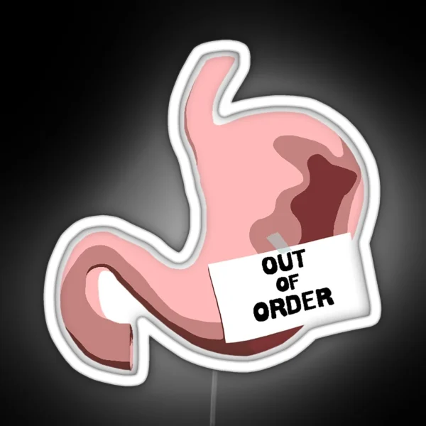 Out Of Order Stomach RGB Neon Sign