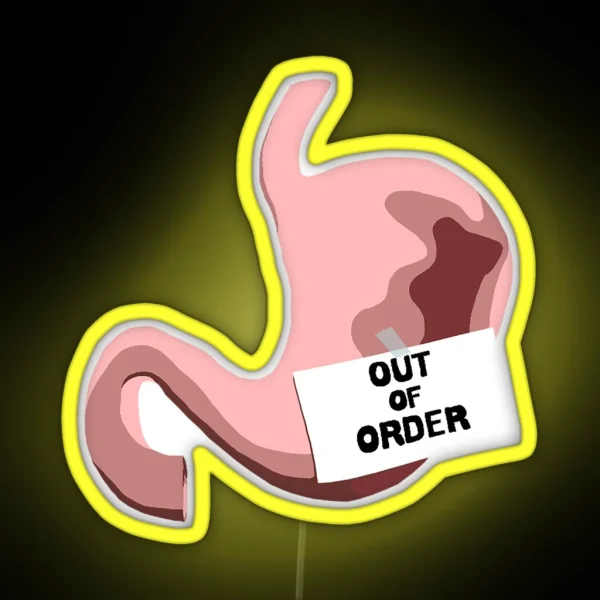 Out Of Order Stomach RGB Neon Sign