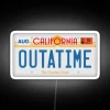 Vibrant neon display with customizable OUTATIME RGB color effects lighting.