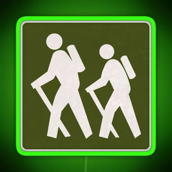 Outdoor Recreational Backbacking Road Sign RGB Neon Sign