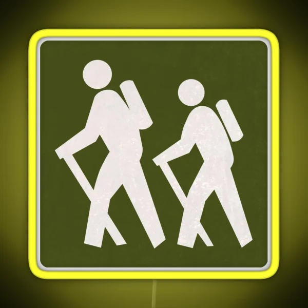 Outdoor Recreational Backbacking Road Sign RGB Neon Sign
