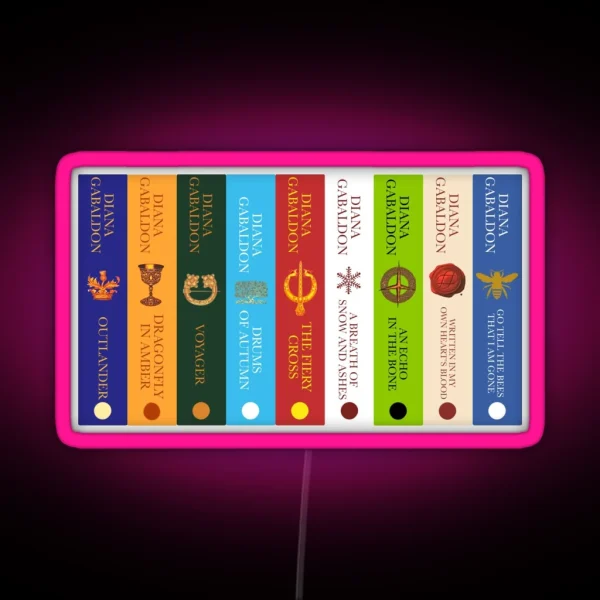 Outlander Book Series 9 Books Collection Kindle Led RGB Neon Sign