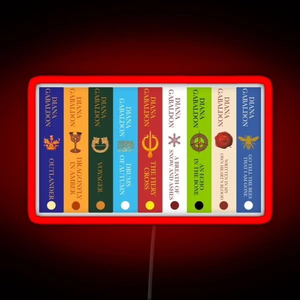 Outlander Book Series 9 Books Collection Kindle Led RGB Neon Sign