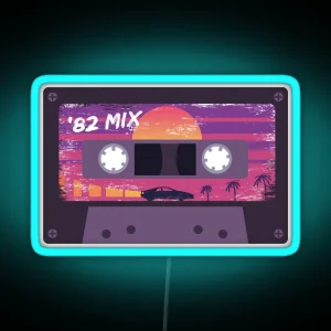 Outrun Retro Cassette Tape RGB Neon Sign