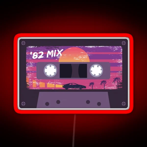 Outrun Retro Cassette Tape RGB Neon Sign