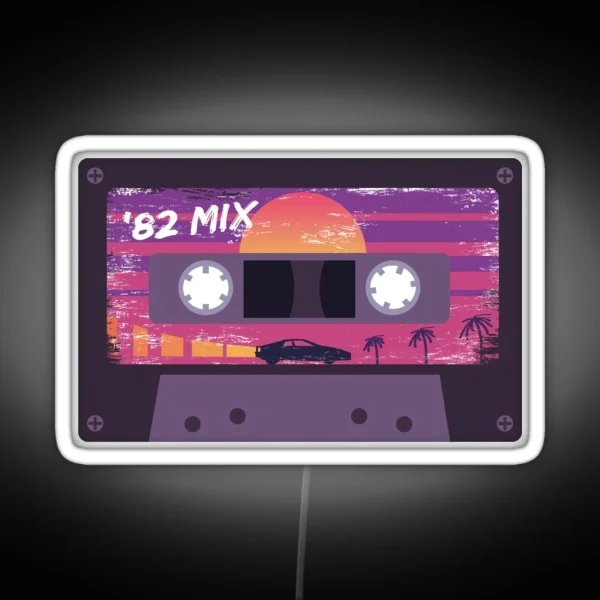 Outrun Retro Cassette Tape RGB Neon Sign