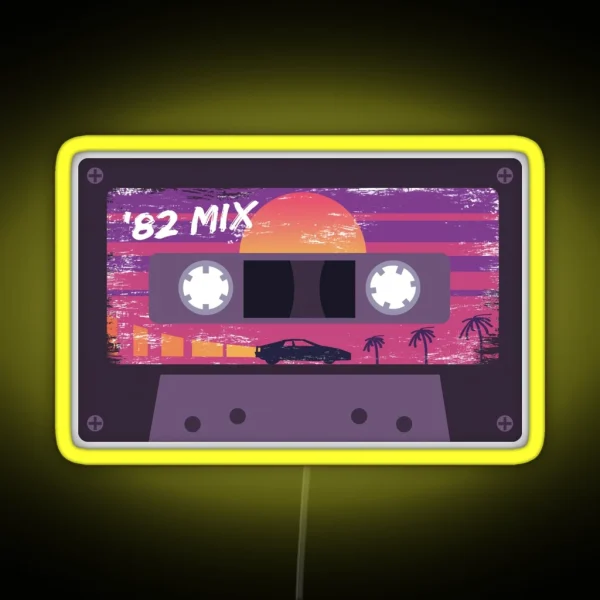 Outrun Retro Cassette Tape RGB Neon Sign