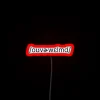 Overwhelmed in phonetic nuances with modern black and white neon lighting