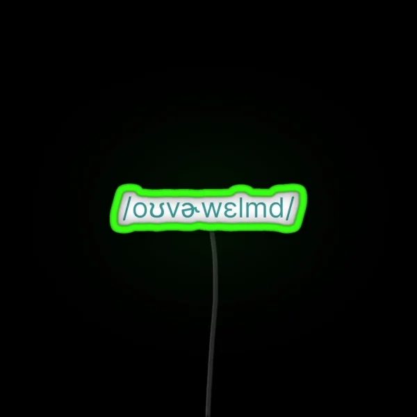 Overwhelmed In Phonetics IPA Teal RGB Neon Sign