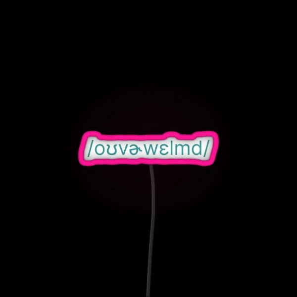 Overwhelmed In Phonetics IPA Teal RGB Neon Sign