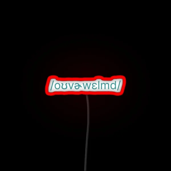 Overwhelmed In Phonetics IPA Teal RGB Neon Sign
