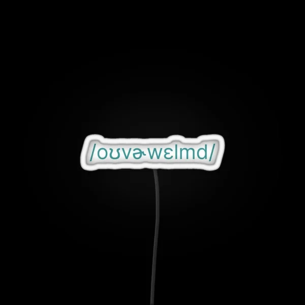 Overwhelmed In Phonetics IPA Teal RGB Neon Sign