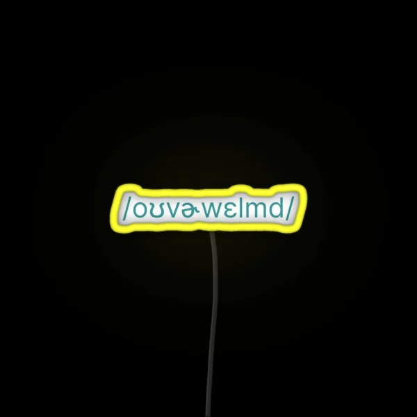 Overwhelmed In Phonetics IPA Teal RGB Neon Sign