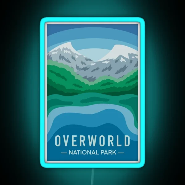 Overworld Minecraft National Park RGB Neon Sign