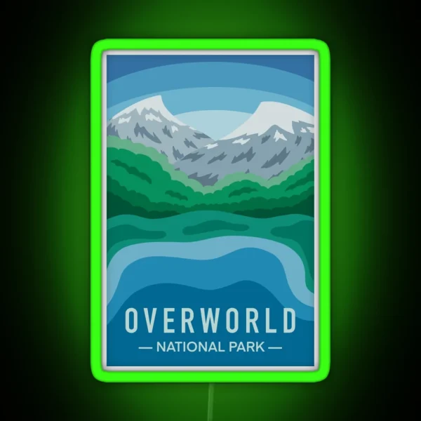 Overworld Minecraft National Park RGB Neon Sign